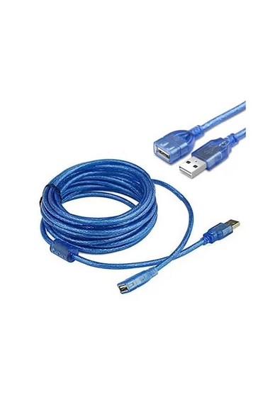 Rose Usb Uzatma Kablosu 10 Metre Uzatıcı Dişi Erkek Filtreli Mavi 10Mt ürün görseli 1