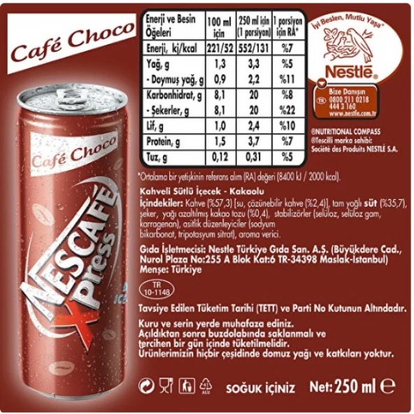 Nescafe Xpress Choco 250 ml 24'lü Paket Soğuk Kahve - 2
