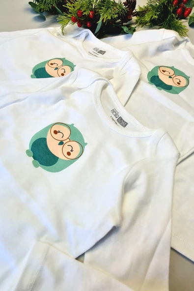 HelloBaby 3 Adet Uzun Kollu Bebek Çıtçıtlı Body Çocuk Zıbın  %100 Pamuk - 2