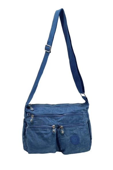 Omuz Askılı Çok Cepli Hafif Çapraz Askılı Kadın Postacı Çanta Klinkır Kumaş 30*20 Cm - 5