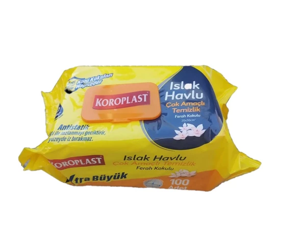Koroplast Çok Amaçlı Islak Havlu Ferah Koku 100lü Kapaklı 12 Paket 1Koli - 3