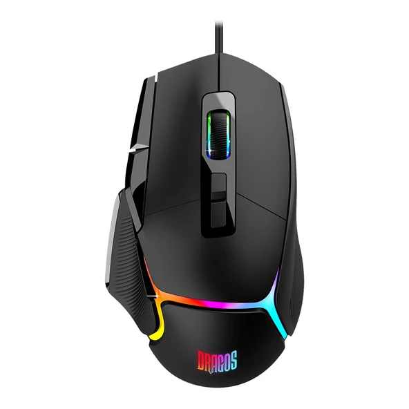 Dragos  Usb Kablolu Siyah Rgb Gaming Optik Mouse Xm90 20000 Dpı