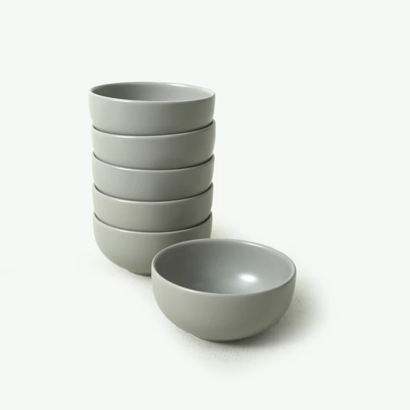 Keramika Mat Gri Bulut Kase 12 cm 6 Adet 995 - 3