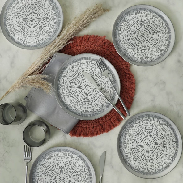 Keramika Keraart Stone Nordic Pasta Tabağı 22 Cm 6 Adet 21426