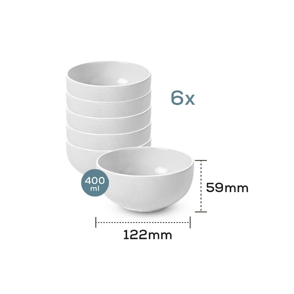 Keramika Mat Gri Bulut Kase 12 cm 6 Adet 995 - 4