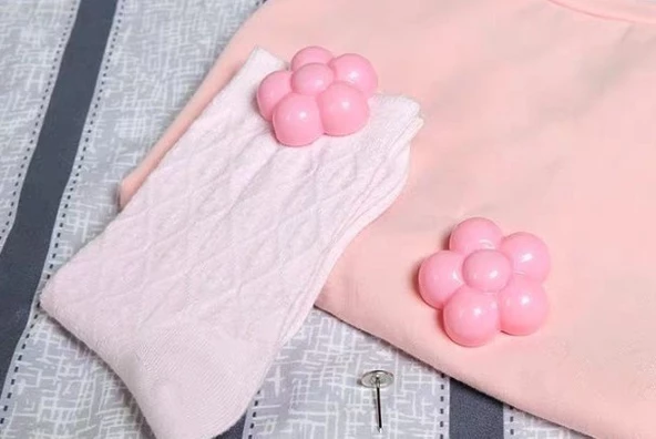 8 Adet Pembe Gül Desenli Yorgan Kılıfı Sabitleyici Nevresim Kılıfı Koltuk Örtüsü Sabitleme Aparatı - 5