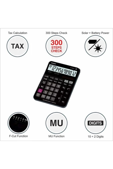Casio DJ-120D Plus 12 Haneli Masaüstü Hesap Makinesi - Resim 3