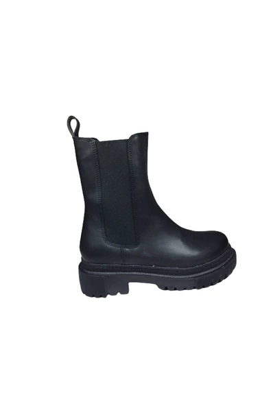 OrtopedikAL Womenly Style 2004 Kadın Siyah Lastikli Bot Suni Deri - 2