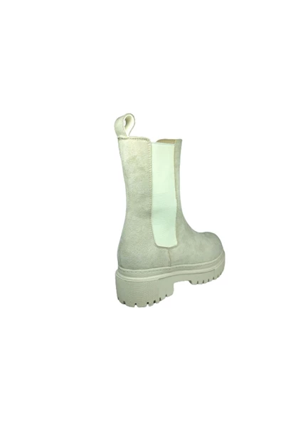 OrtopedikAL Womenly Style 2004 Kadın Ten Bej Renk Süet Lastikli Bot Suni Deri - 4