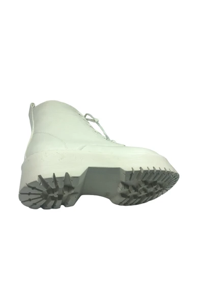 OrtopedikAL Womenly Style 2001 Kadın Bej Bot Suni Deri Bağcıklı Ve Fermuarlı - 5