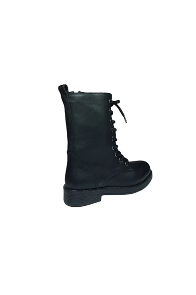 OrtopedikAL Womenly Style 2002 Kadın Siyah Postal Bot Bağcıklı Ve Fermuarlı - 4