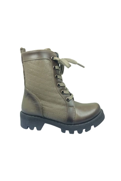 fikretbebe Kız Çocuk Vizon Ortopedika Lolita Patik Bot Yanı Fermuarlı Deri Ortopedika Anatomik