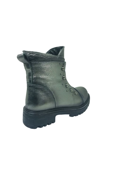 fikretbebe Kız Çocuk Platin Rengi Ortopedika Fermuarlı Bot - 4
