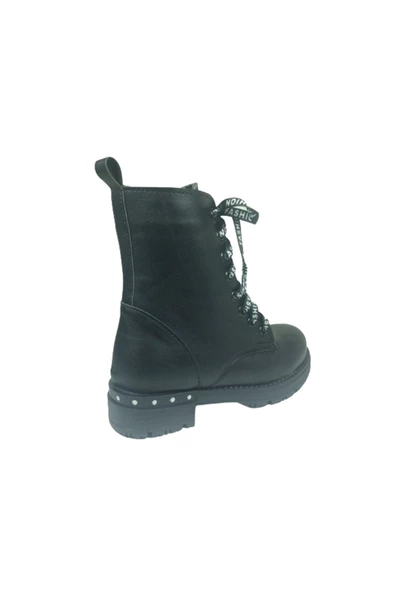 grafen Kız Çocuk Siyah Bağcıklı Yanı Fermuarlı Anatomik Bot - 4