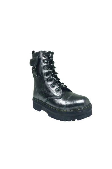 Turkuaz Ortopedikal Patik Kız Çocuk Bot Platin Fermuarlı Ve Bağcıklı % 100 Deri Ortopedik Anatomik - 2