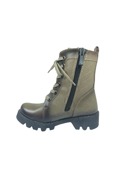 fikretbebe Kız Çocuk Vizon Ortopedika Lolita Patik Bot Yanı Fermuarlı Deri Ortopedika Anatomik - 3