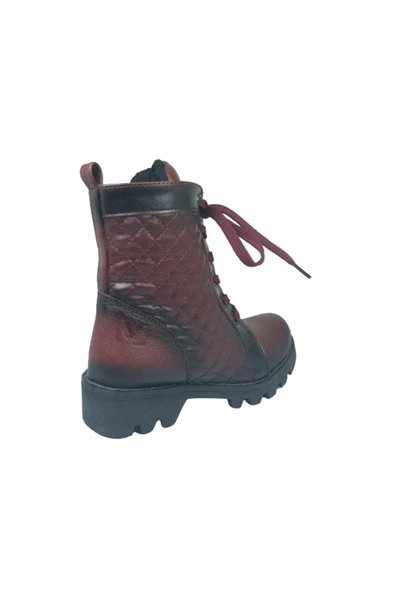 fikretbebe Bordo Ortopedika Lolita Patik Kız Çocuk Bot Yanı Fermuarlı - 4