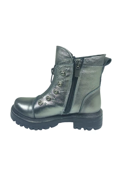 fikretbebe Kız Çocuk Platin Rengi Ortopedika Fermuarlı Bot - 3