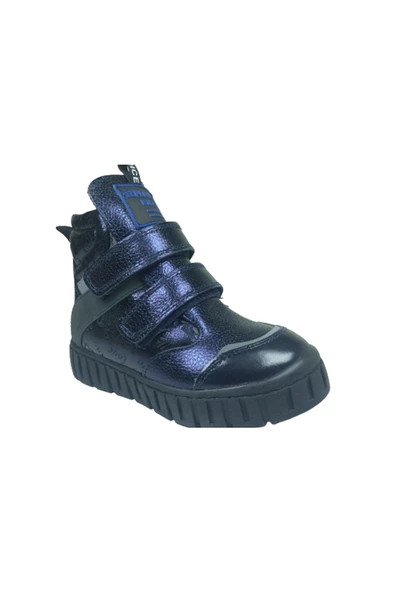 ÖZPINARCI Patik Kız Çocuk Bot Lacivert Rugan Cırtlı Deri Ortopedik Anatomik - 2