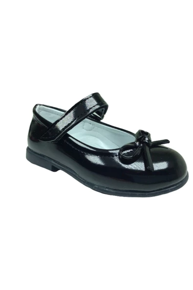 ORTAÇ Ortopedika Bebe Siyah Rugan Siyah Tbn Bıyık Fyk Kız Çocuk Babet Ayakkabı Içi % 100 Deri Abiye - 2