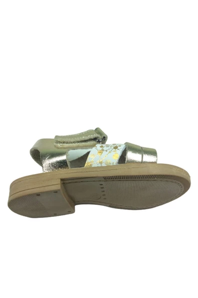 Turkuaz Kız Çocuk Dore Hakiki Deri Sandalet - 5