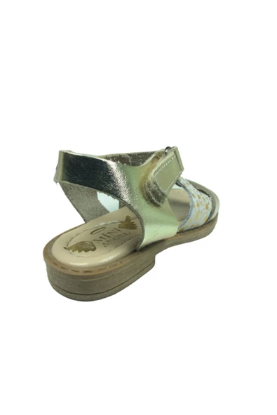 Turkuaz Kız Çocuk Dore Hakiki Deri Sandalet - 4