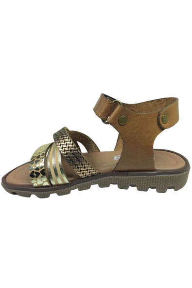 raduno Kız Çocuk Kahverengi Hakiki Deri Sandalet - 3
