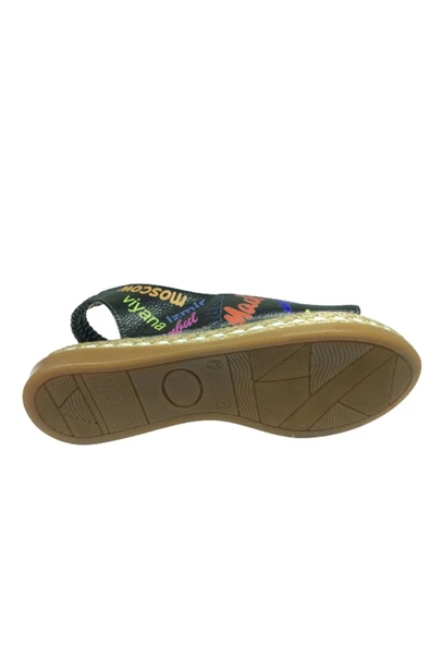 OrtopedikAL 1506 (plm) Filet Kız Sandalet Platin Baskı Desenli Yazılı Arkası Lastikli - 5
