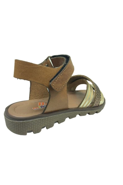 raduno Kız Çocuk Kahverengi Hakiki Deri Sandalet - 4