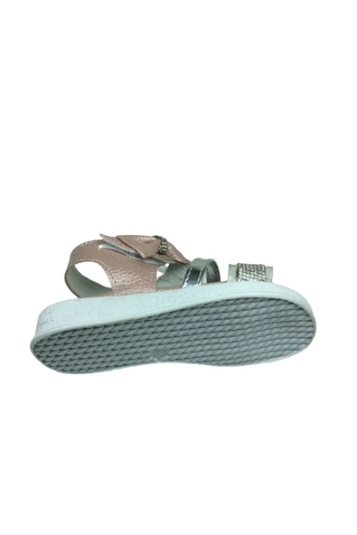 OrtopedikAL Grafen Patik Kız Çocuk Sandalet Pudra Şeffaf Taşlı Abiye Ayakkabı - 5