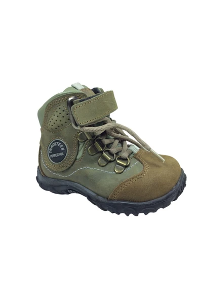 Tedistyle Erkek Çocuk Bot Haki Track Bağcık ve Cırtlı Ayakkabı - 2