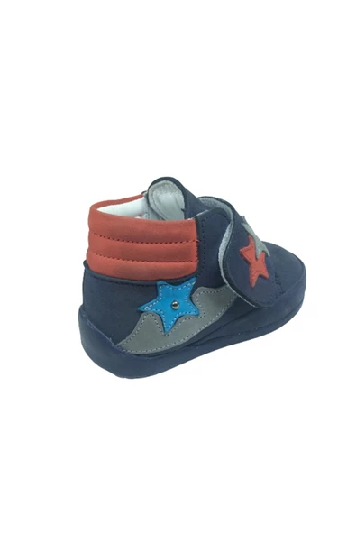 ÖZPINARCI Ortopedikal Erkek Çocuk Bot Lacivert Yıldızlı Tek Cırtlı Deri Ortopedik Anatomik - 4