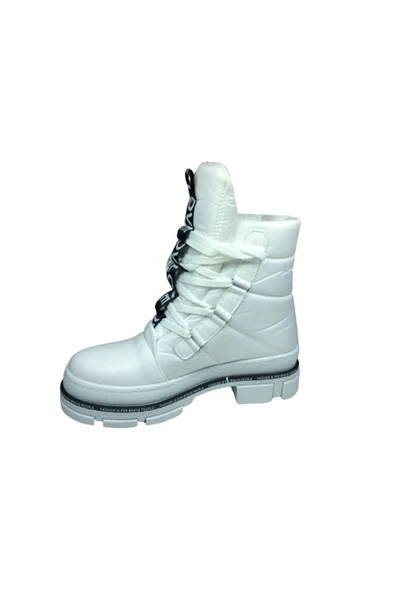 OrtopedikAL Womenly Style 2002 Kadın Beyaz Kar Botu Paraşüt Kumaş Su Geçirmez - 3