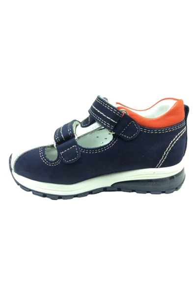 Minno Kids Ortopedika bebe Erkek Çocuk sandalet Lacivert-beyaz 2 Cirtli % 100 Deri Ortopedik - 3