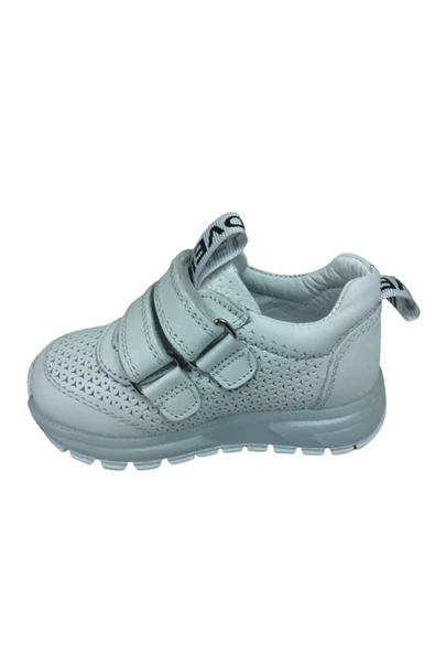 ÖZPINARCI Ortopedikal Bebe Kız Erkek Unisex Çocuk Spor Ayakkabı Beyaz Lazer Cırt Hakiki Deri Anatomik - 3
