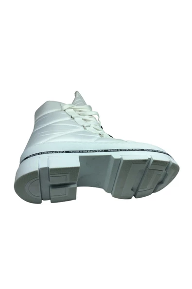 OrtopedikAL Womenly Style 2002 Kadın Beyaz Kar Botu Paraşüt Kumaş Su Geçirmez - 5