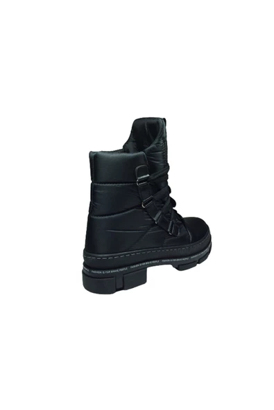 OrtopedikAL Womenly Style 2002 Kadın Siyah Kar Botu Paraşüt Kumaş Su Geçirmez - 4