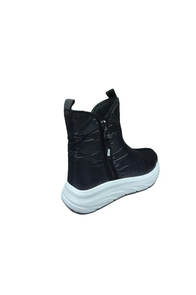 OrtopedikAL Womenly Style 2002 Kadın Siyah Kar Botu Paraşüt Kumaş Fermuarlı Su Geçirmez - 4