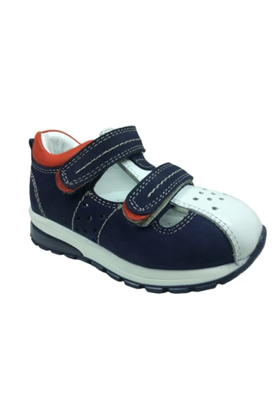 Minno Kids Ortopedika bebe Erkek Çocuk sandalet Lacivert-beyaz 2 Cirtli % 100 Deri Ortopedik - 2