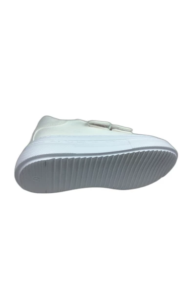 OrtopedikAL 1087 Kız Çocuk Beyaz Cırtlı Sneaker Spor Ayakkabı - 5