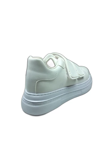 OrtopedikAL 1087 Kız Çocuk Beyaz Cırtlı Sneaker Spor Ayakkabı - 4