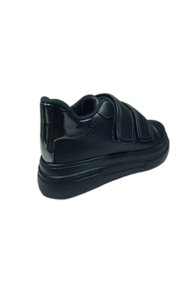 OrtopedikAL 1087 Kız Çocuk Siyah-Platin Cırtlı Sneaker Spor Ayakkabı - 4