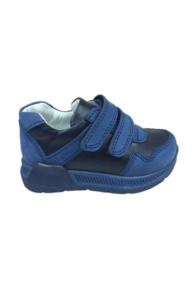 raduno Ortopedikal Bebe Erkek Çocuk Spor Ayakkabı Kot Mavi-lacivert Cırtlı % 100 Deri Ortopedik