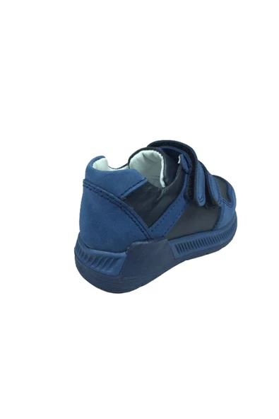raduno Ortopedikal Bebe Erkek Çocuk Spor Ayakkabı Kot Mavi-lacivert Cırtlı % 100 Deri Ortopedik - 4