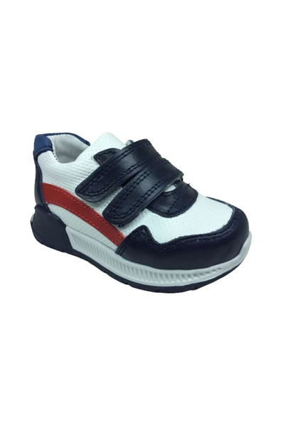 raduno Ortopedikal Bebe Erkek Çocuk Spor Ayakkabı 1 Lacivert-beyaz Cırtlı % 100 Deri Ortopedik - 2