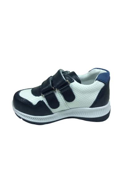 raduno Ortopedikal Bebe Erkek Çocuk Spor Ayakkabı 2 Lacivert-beyaz Cırtlı % 100 Deri Ortopedik - 3