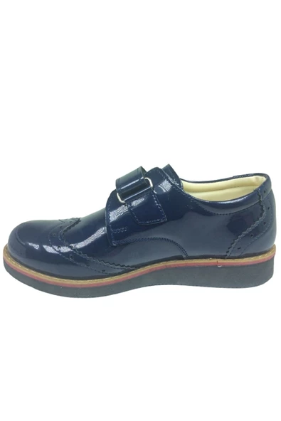 ORTAÇ Unisex Filet Lacivert Rugan Cırtlı Oxford Termo Tabanlı Ayakkabı - 3