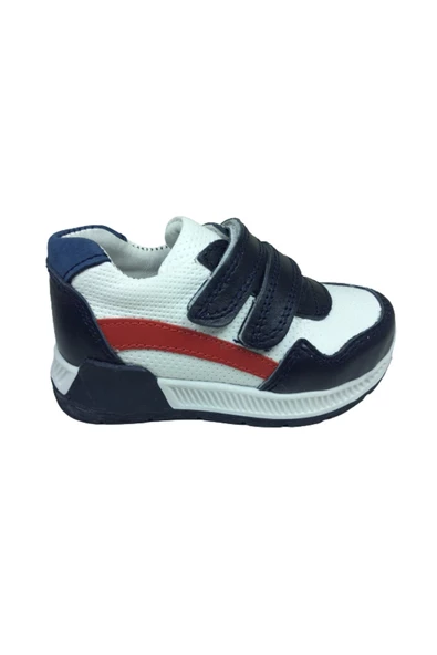 raduno Ortopedikal Bebe Erkek Çocuk Spor Ayakkabı 1 Lacivert-beyaz Cırtlı % 100 Deri Ortopedik