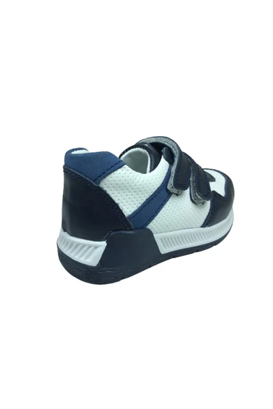 raduno Ortopedikal Bebe Erkek Çocuk Spor Ayakkabı 2 Lacivert-beyaz Cırtlı % 100 Deri Ortopedik - 4