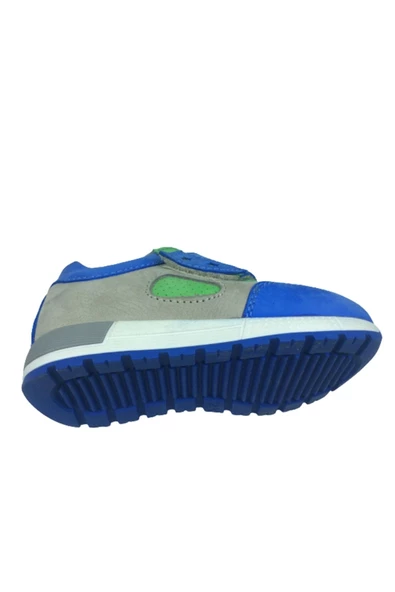Minno Kids Erkek Çocuk Mavi-gri-yeşil Spor Ayakkabı Cırtlı Deri Anatomik - 5